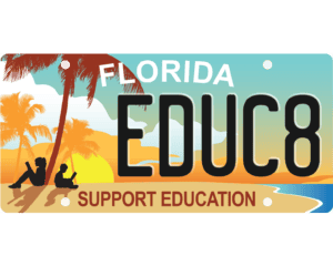500 x 400 Support Education License Plate Logo