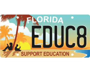 500 x 400 Support Education License Plate Logo